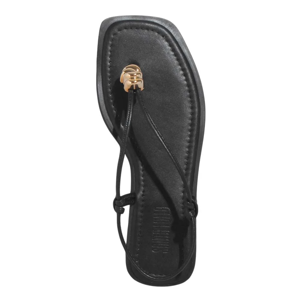 Rasteira Napa Soft Preto Bico Quadrado - vista 5 de 5