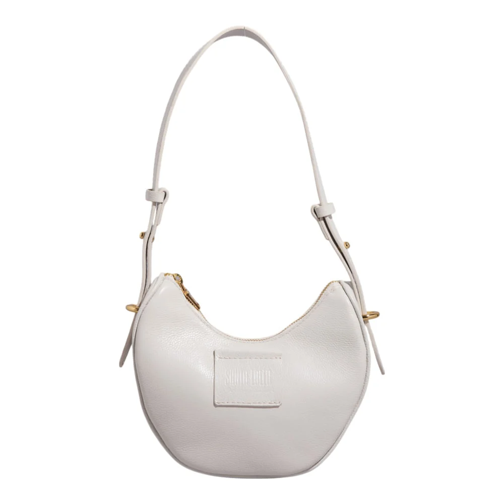 Bolsa Meia Lua Couro Floater New Marfim Alça de Ombro - vista 1 de 3