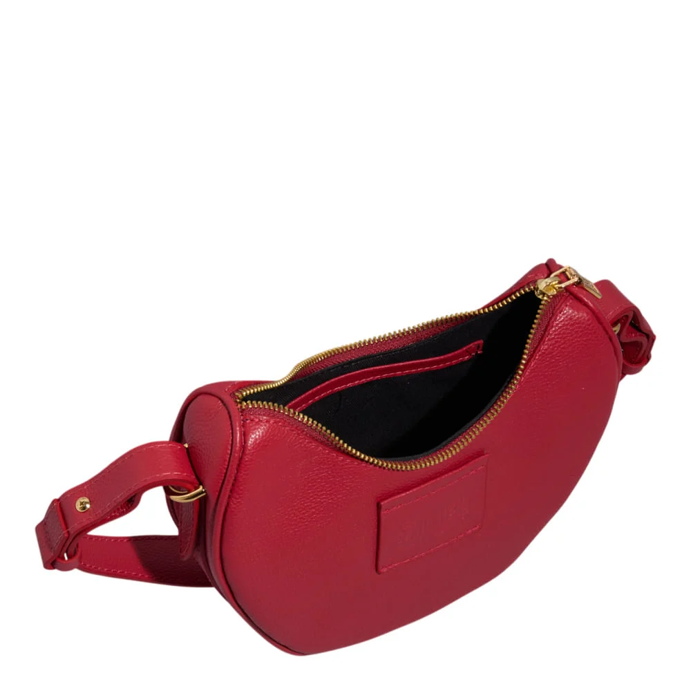 Bolsa Meia Lua Couro Floater True Blood Vermelha Alça de Ombro - vista 2 de 2