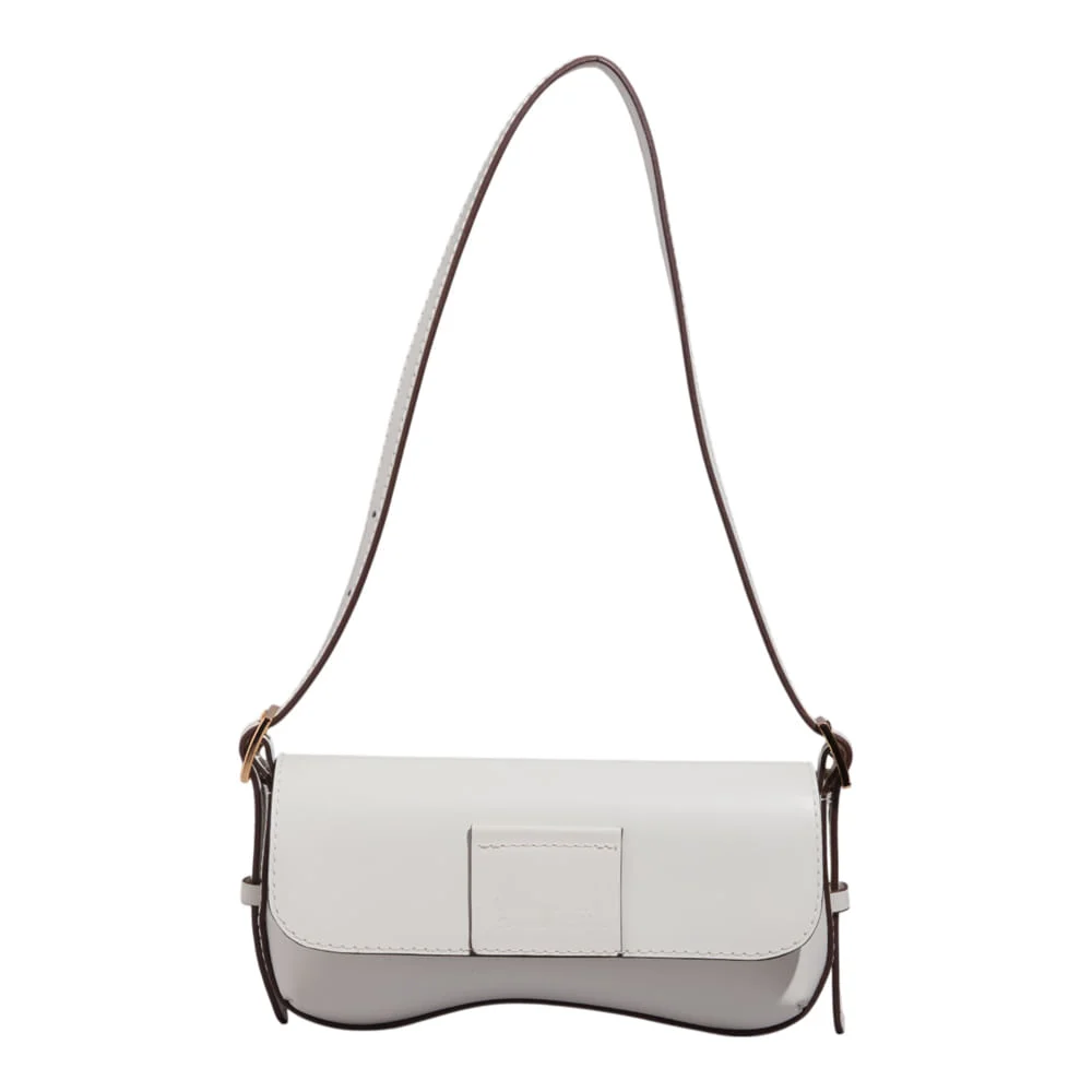 Bolsa Baguete Couro Soft New Marfim Alça de Ombro - vista 1 de 3