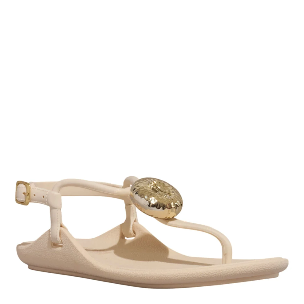 Sandália Rasteira Infantil Borracha Off White - vista 2 de 5