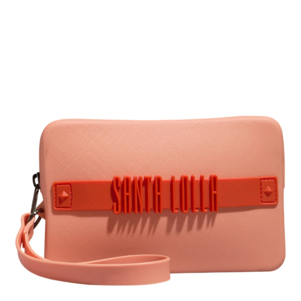 Clutch Borracha Laranja Alça de Mão - vista 1 de 3