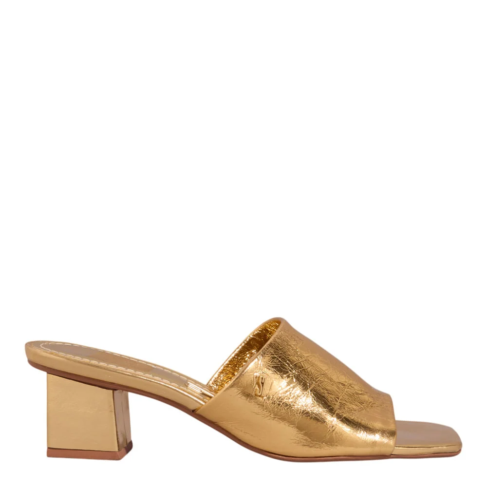 Mule Couro Metallic Balla Ouro 2 - vista 1 de 3