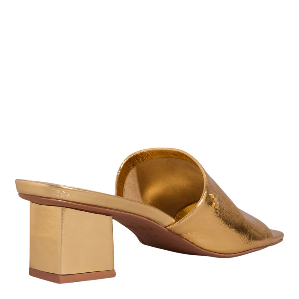 Mule Couro Metallic Balla Ouro 2 - vista 3 de 3