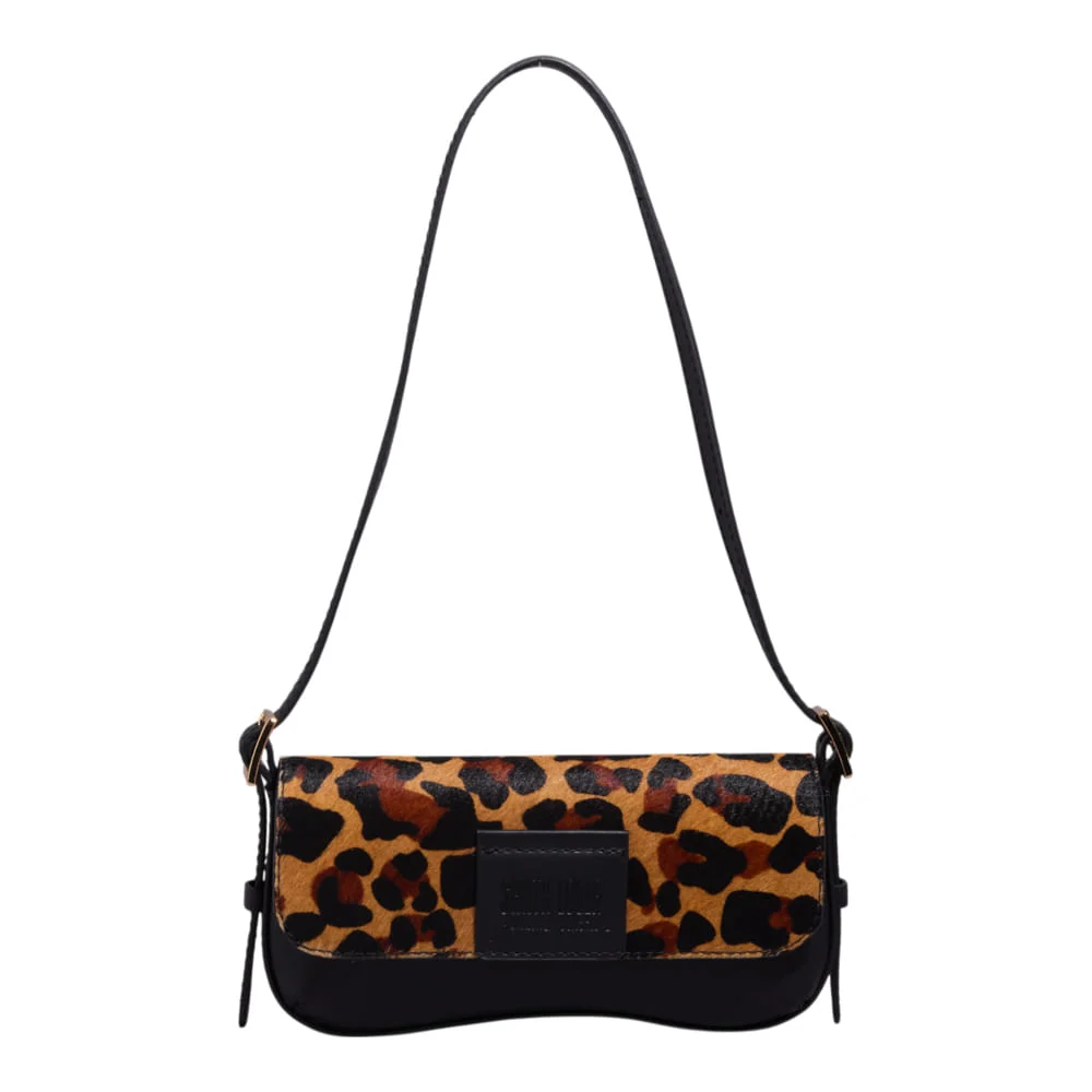 Bolsa P Couro Pelo Estampa Onca Natural - vista 1 de 3