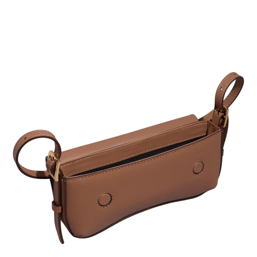 Bolsa Couro Soft Alça De Ombro Marrom Safari - vista 3 de 3