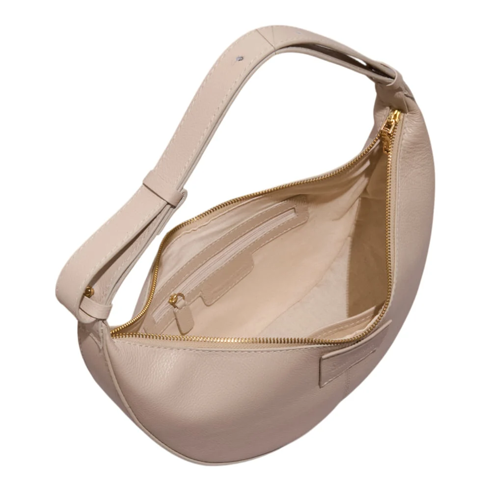 Bolsa Baguete Couro Floater Alça De Ombro Off White - vista 3 de 3