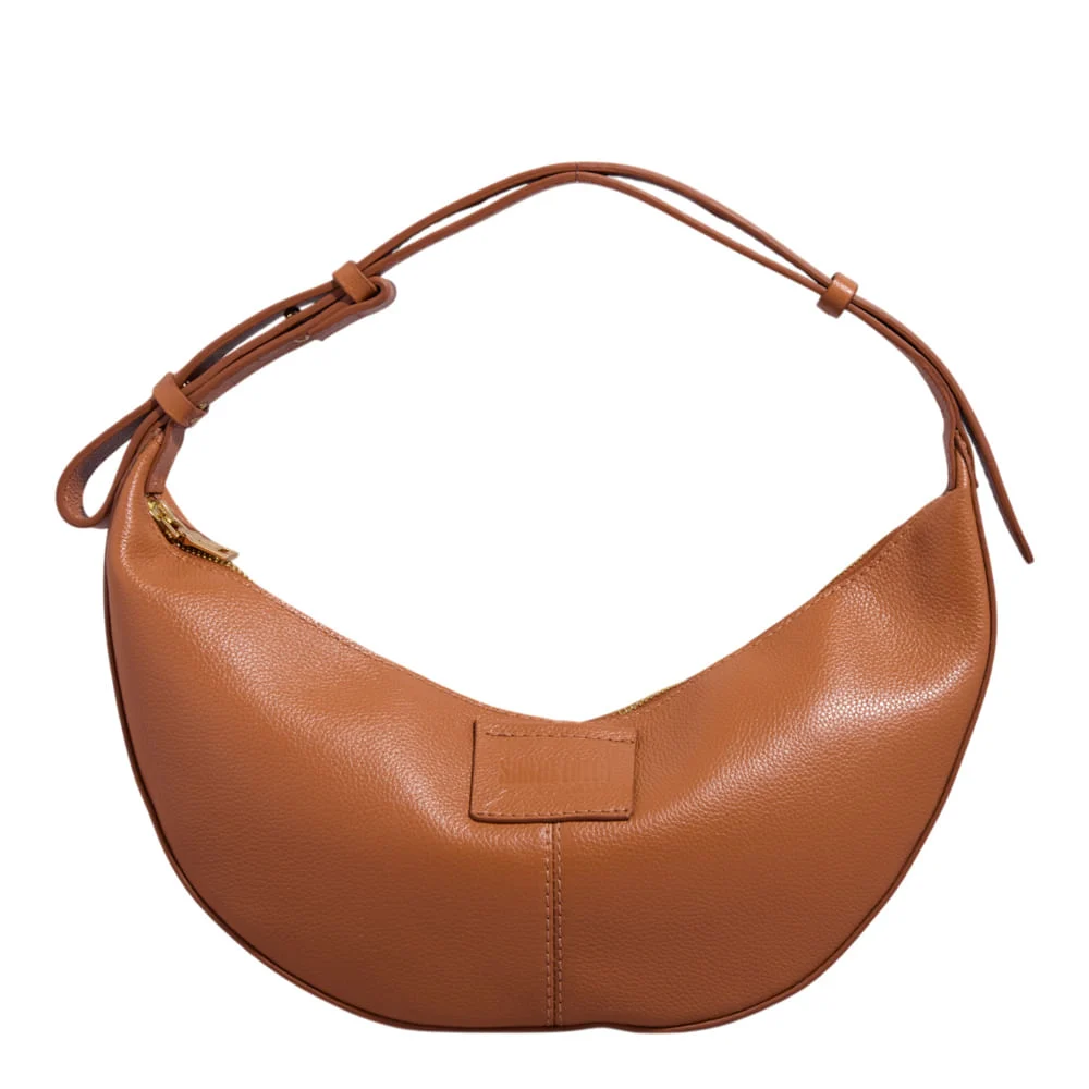 Bolsa Baguete Couro Floater Alça De Ombro Marrom Safari - vista 1 de 3