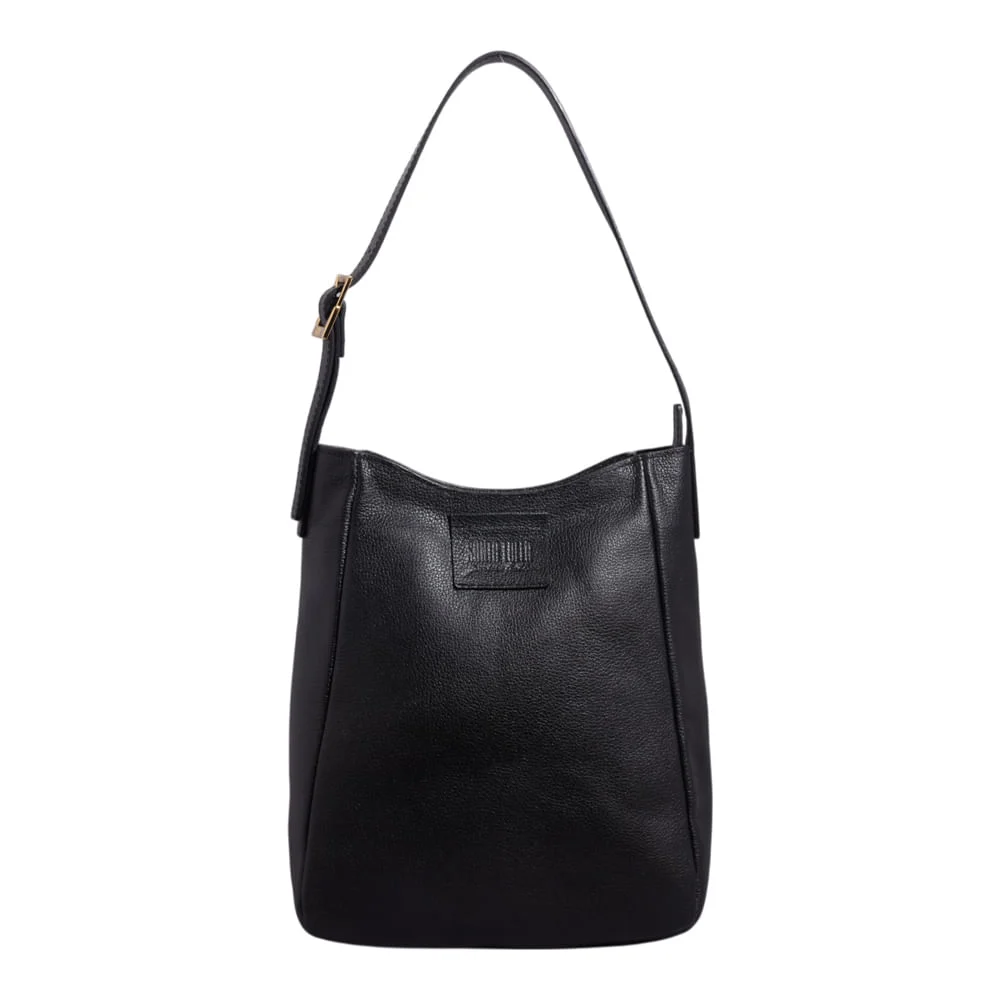 Bolsa G Couro Floater Preto - vista 1 de 3