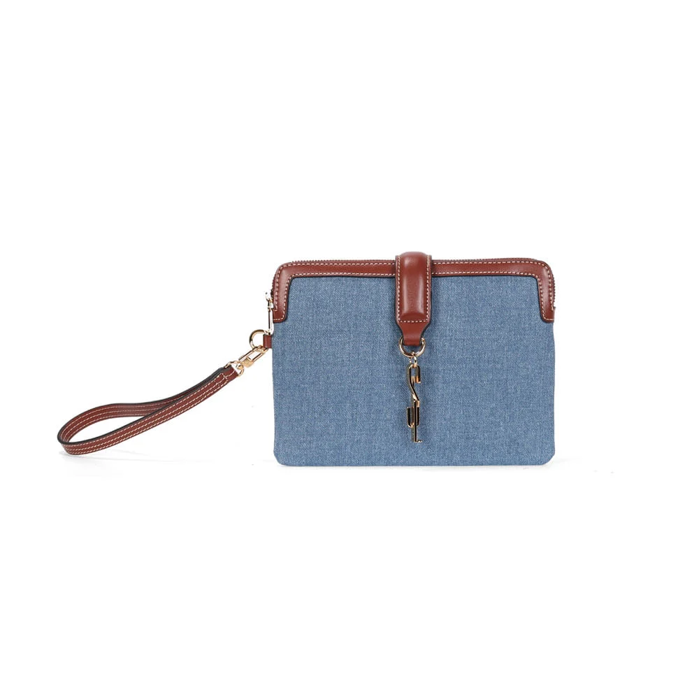 Clutch Jeans Alça De Mão Azul - vista 1 de 3