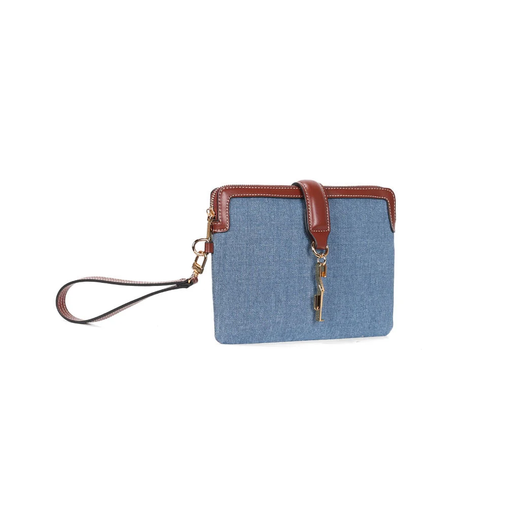 Clutch Jeans Alça De Mão Azul - vista 2 de 3