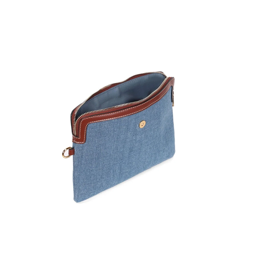 Clutch Jeans Alça De Mão Azul - vista 3 de 3