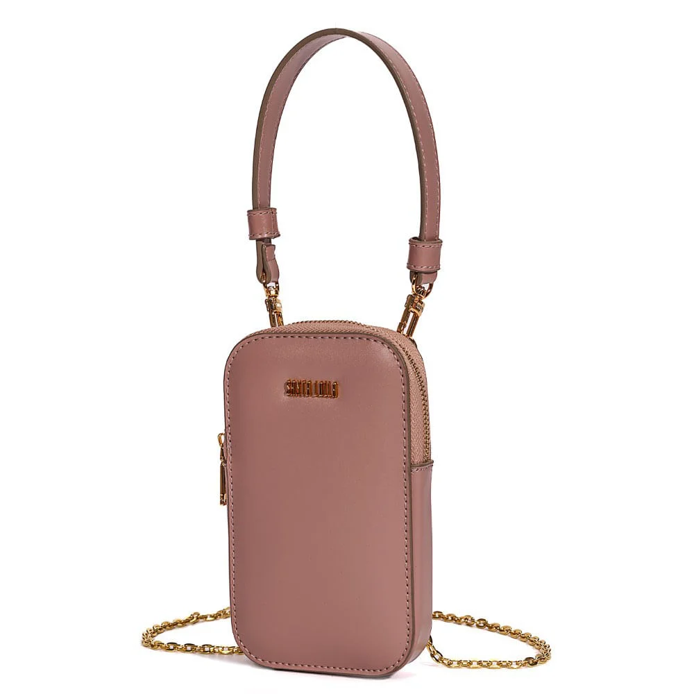 Carteira Alca Material Soft Dusty Rose - vista 3 de 7