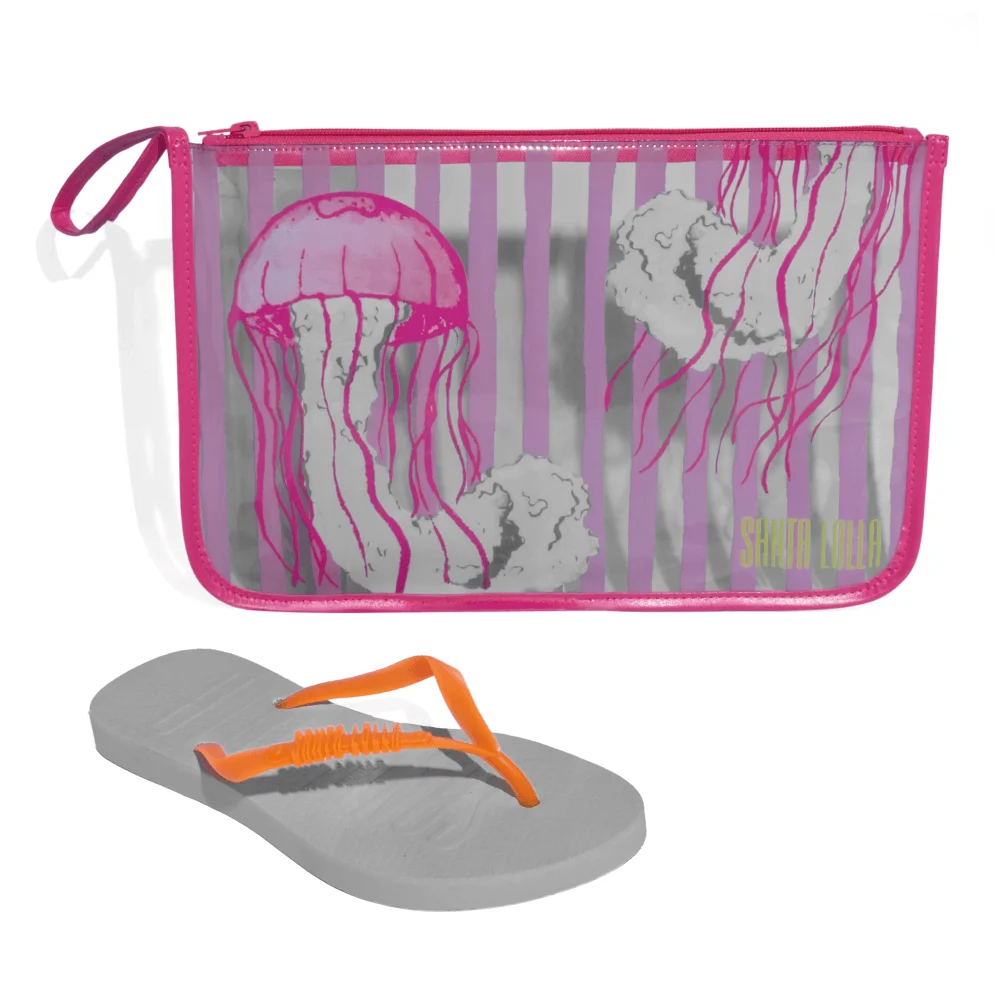 Kit Chinelo Borracha Soft Verde E Necessarie - vista 4 de 5