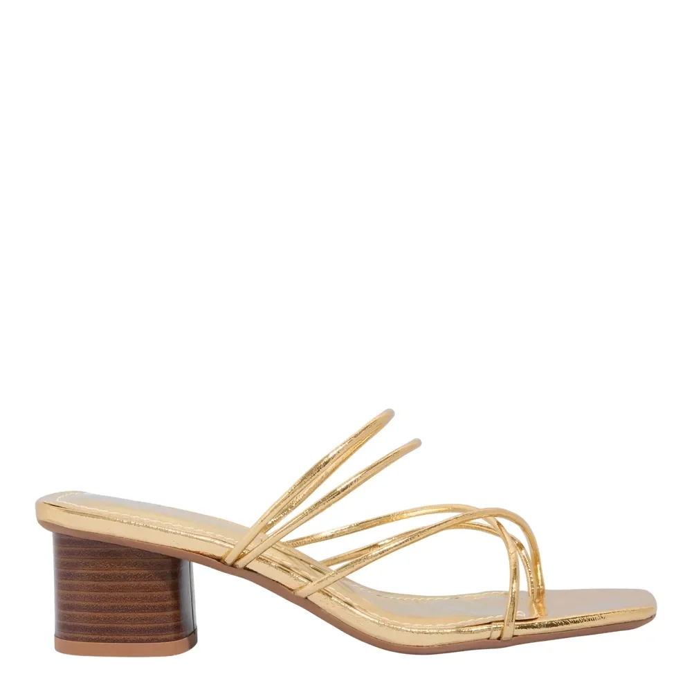 Mule Tiras Metalizado Dourado Salto Grosso - vista 1 de 3