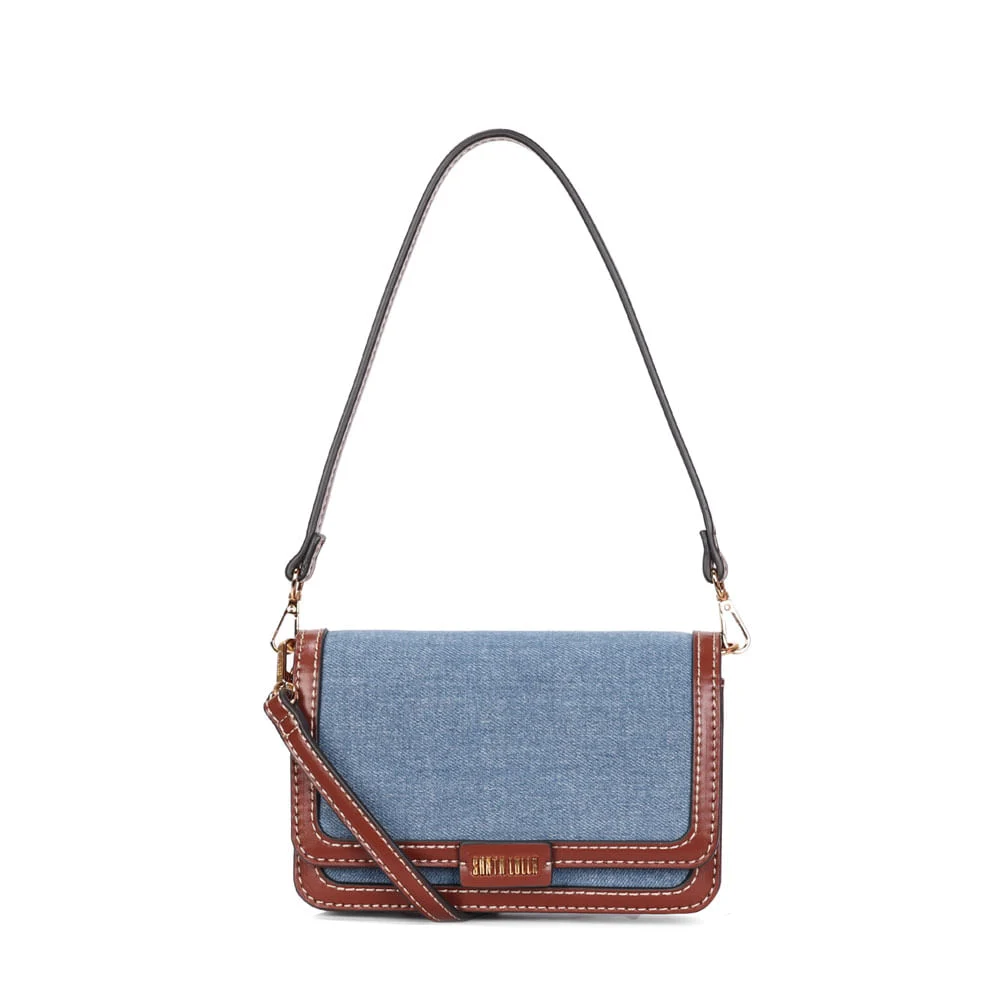 Bolsa Jeans Alça De Ombro Azul - vista 1 de 4