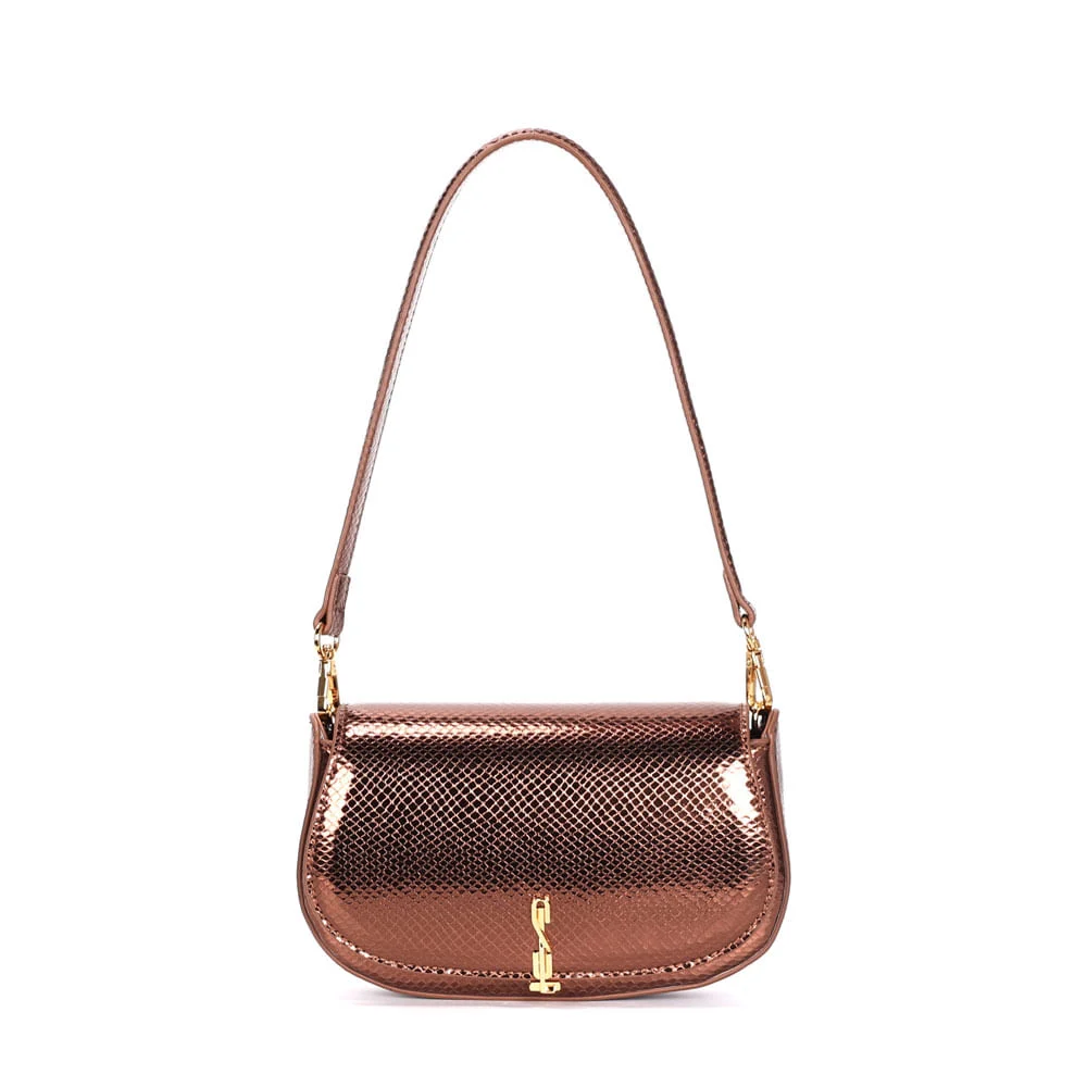 Bolsa Metalizada Alça De Ombro Bronze - vista 1 de 3