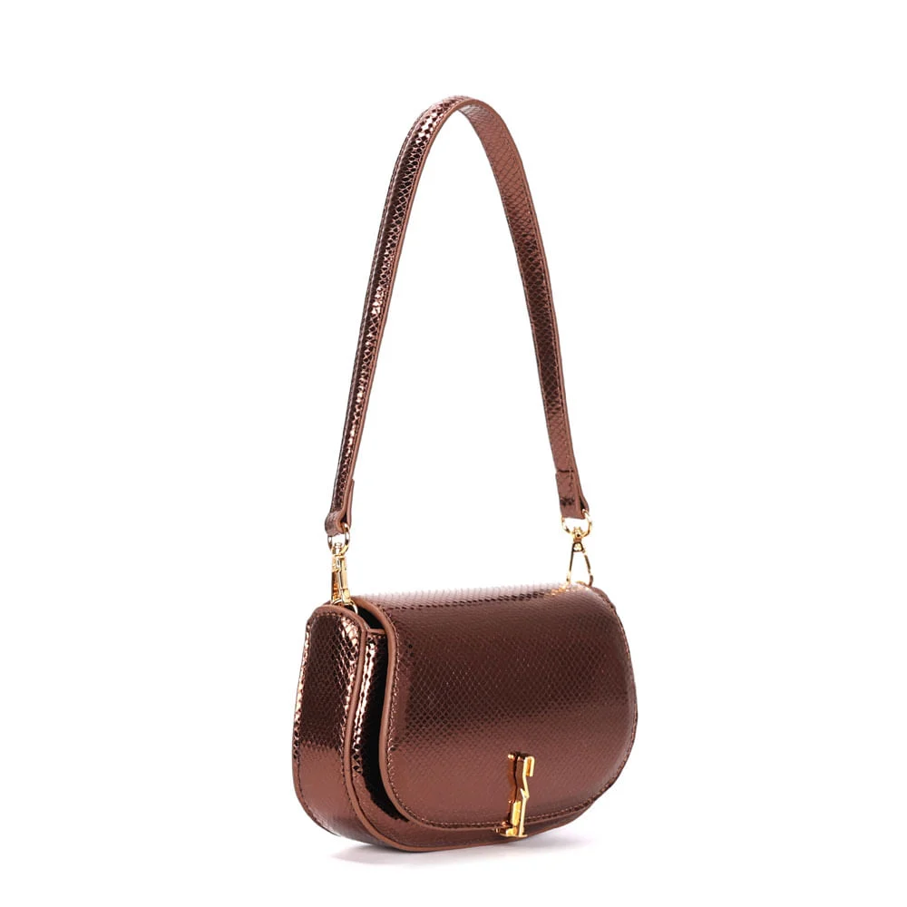 Bolsa Metalizada Alça De Ombro Bronze - vista 2 de 3