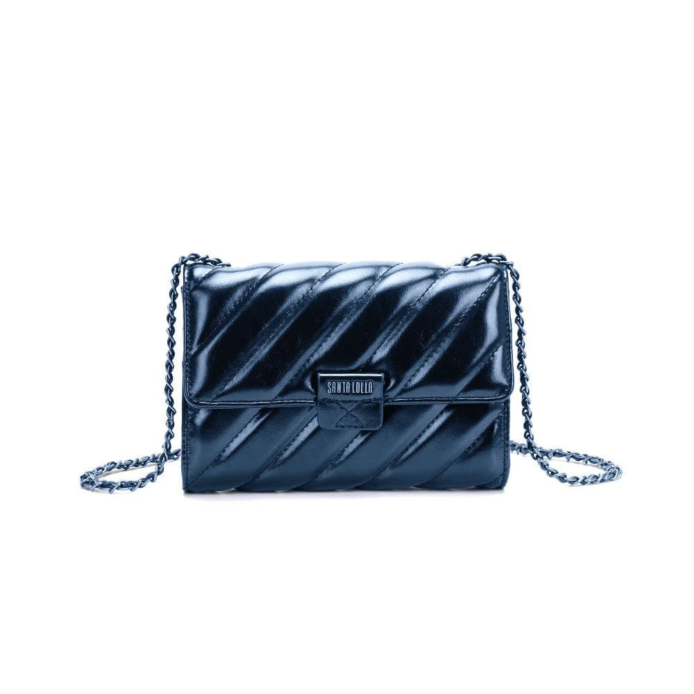Bolsa Transversal Matelassê Verniz Preta - vista 1 de 5