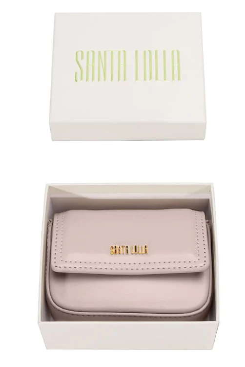 Bolsa Pequena Com Caixa Soft Rosa Claro Alça Transversal - vista 4 de 4