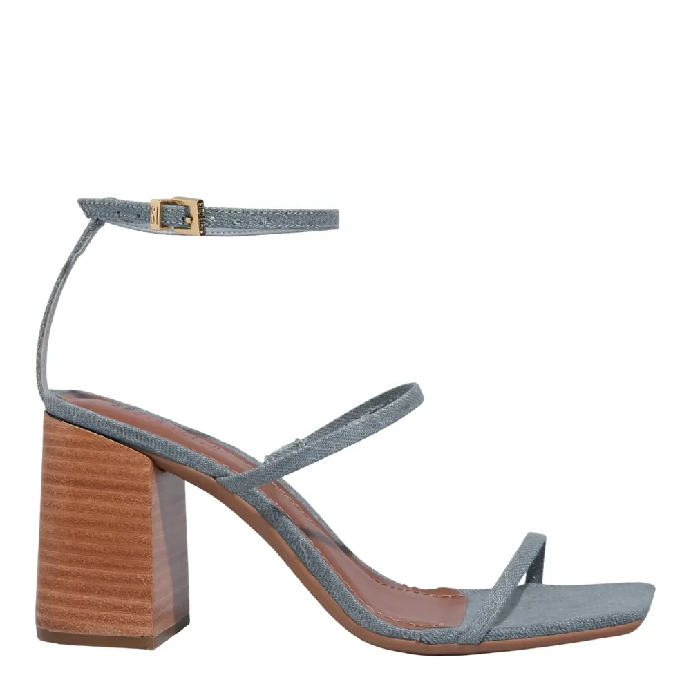 Sandalia Lolla Washed Salto Bloco Azul - vista 1 de 3