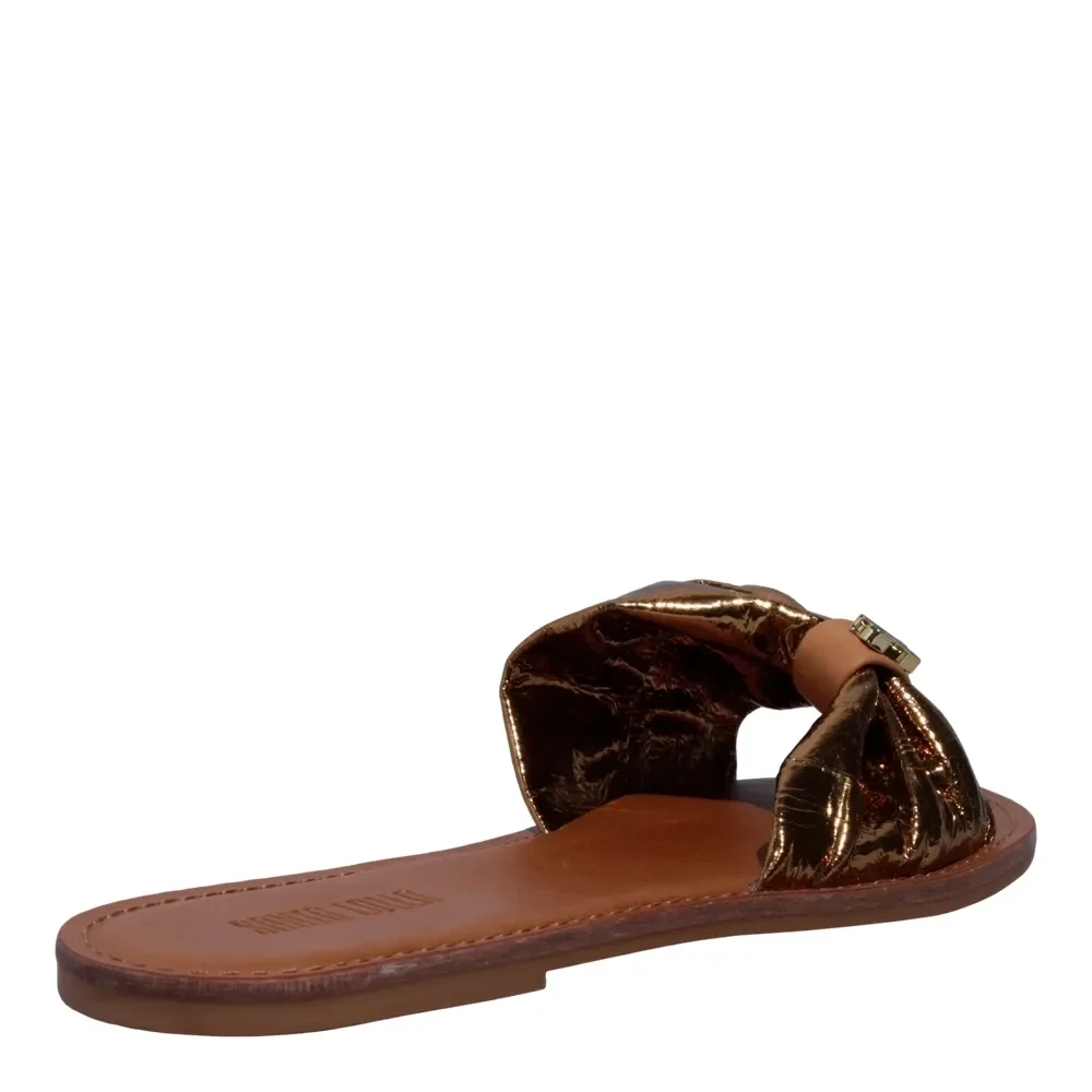Rasteira Couro Metalizado Bronze - vista 3 de 4