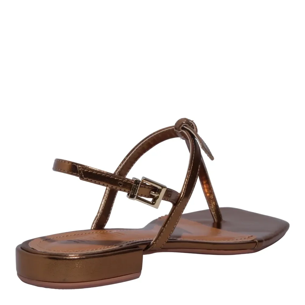 Rasteira Metalizada Bronze Bico Quadrado - vista 3 de 4