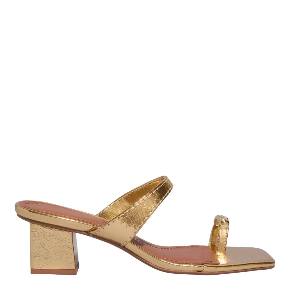 Mule Metalizado Reflexo Dourado Salto Grosso - vista 1 de 5