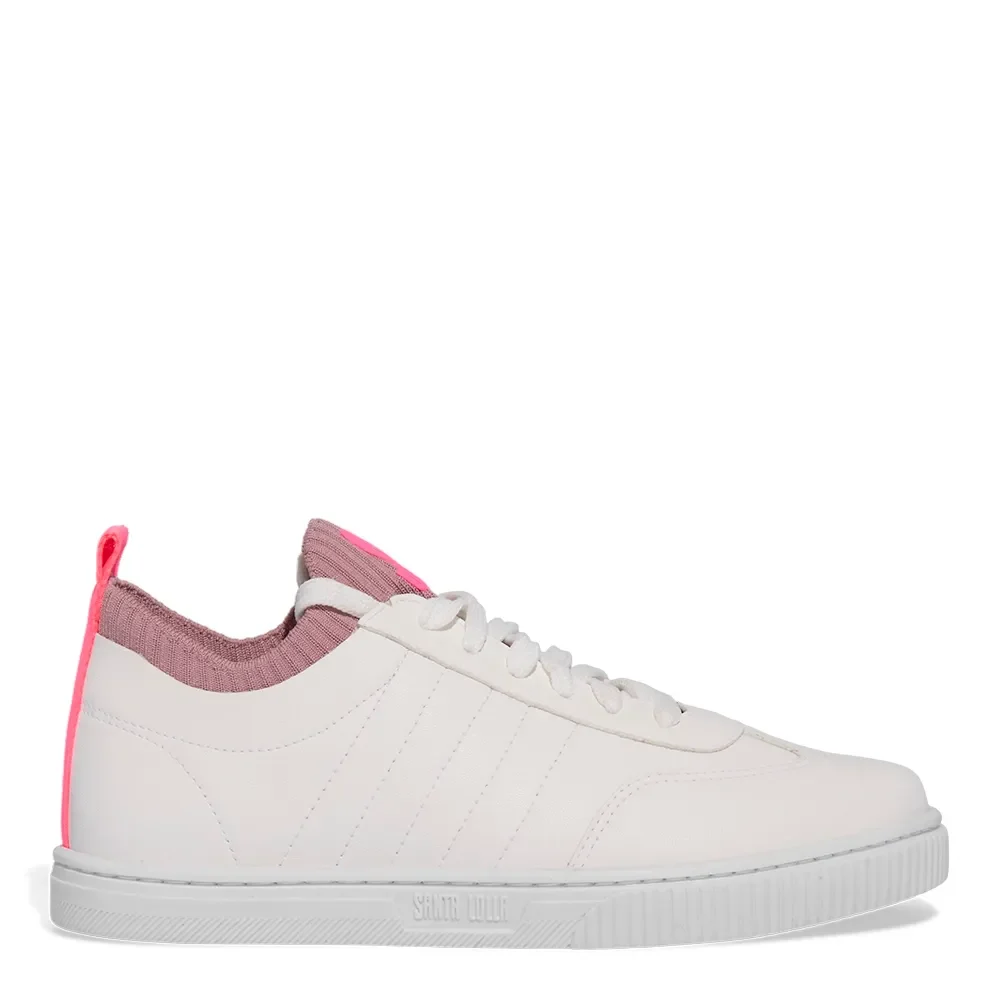 Tênis Napa Branco E Rosa Cano Knit - vista 1 de 4