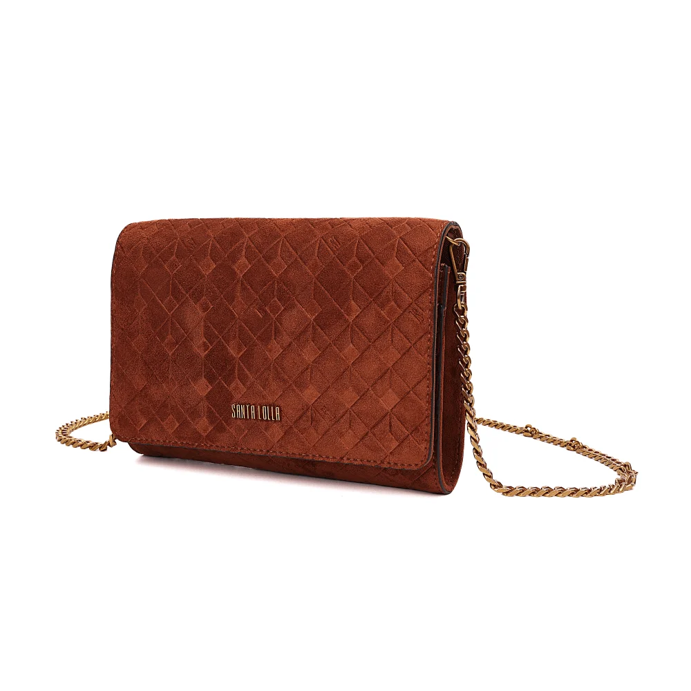 Bolsa Carteira Transversal Camurça Marrom Safari - vista 3 de 7