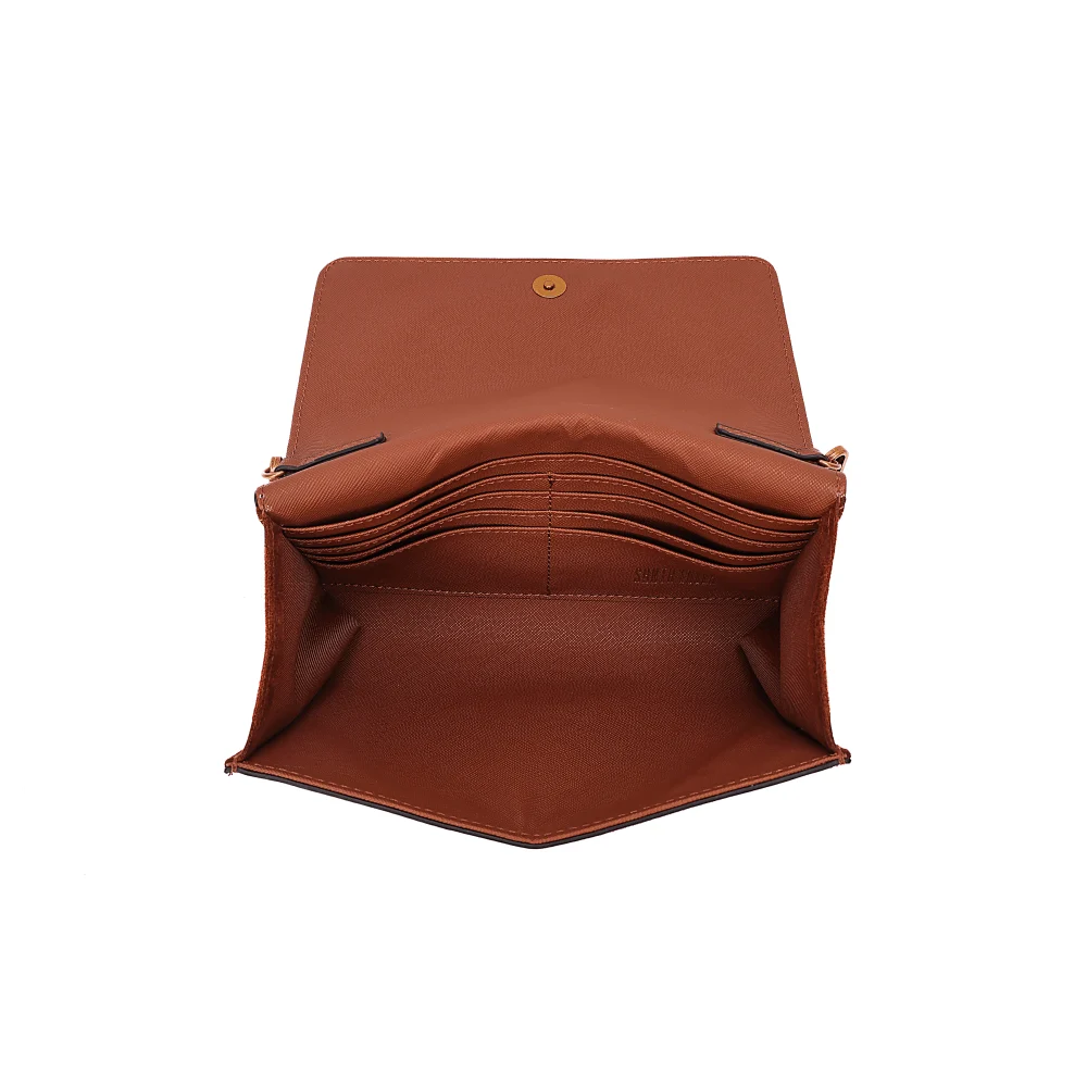 Bolsa Carteira Transversal Camurça Marrom Safari - vista 7 de 7