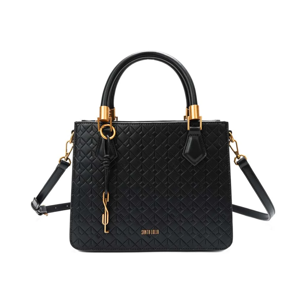 Bolsa Tote Soft Cubos Preta Alça Dupla - vista 1 de 7