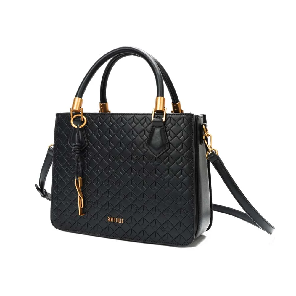 Bolsa Tote Soft Cubos Preta Alça Dupla - vista 3 de 7