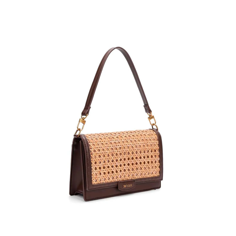 Bolsa Clutch Soft Marrom Dark Alça De Ombro - vista 3 de 6