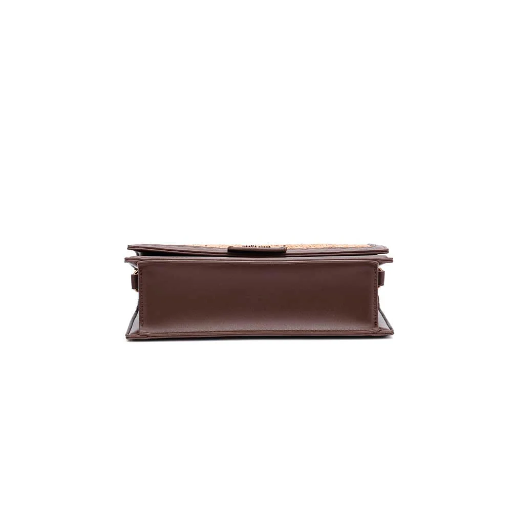 Bolsa Clutch Soft Marrom Dark Alça De Ombro - vista 5 de 6