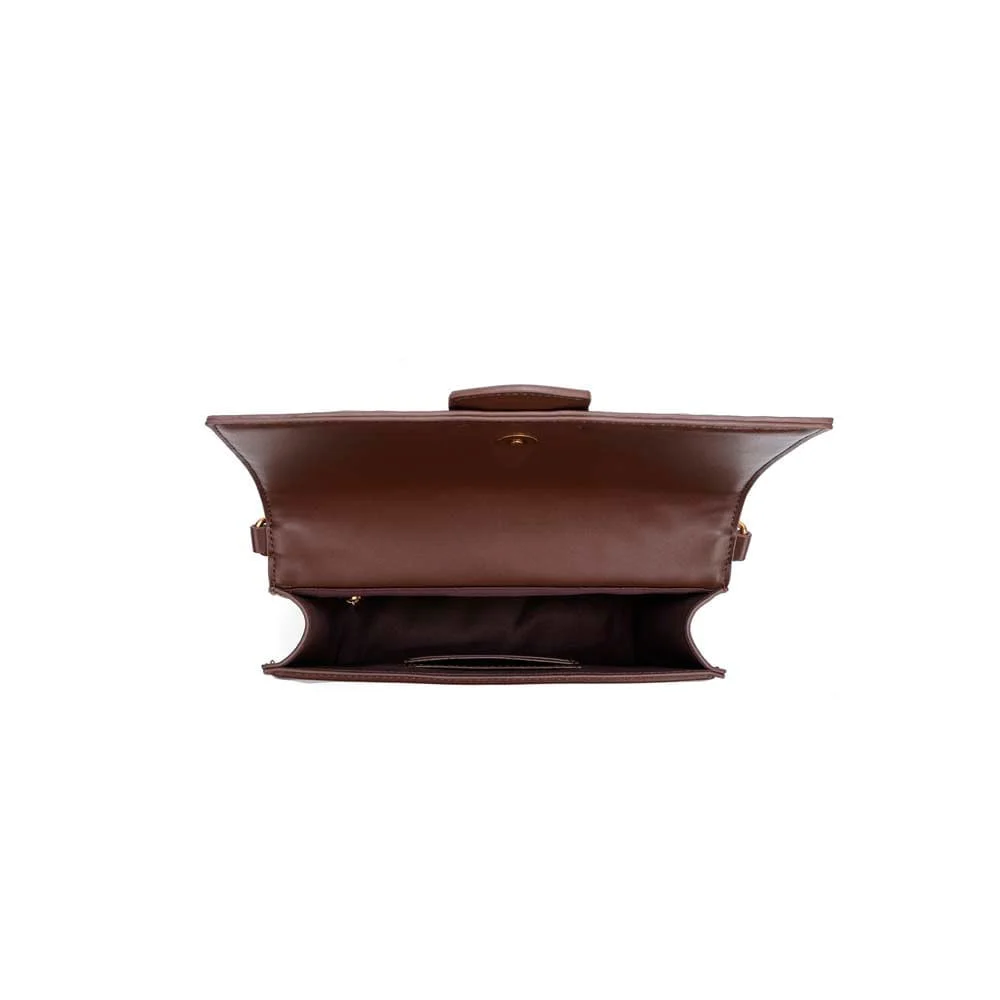 Bolsa Clutch Soft Marrom Dark Alça De Ombro - vista 6 de 6