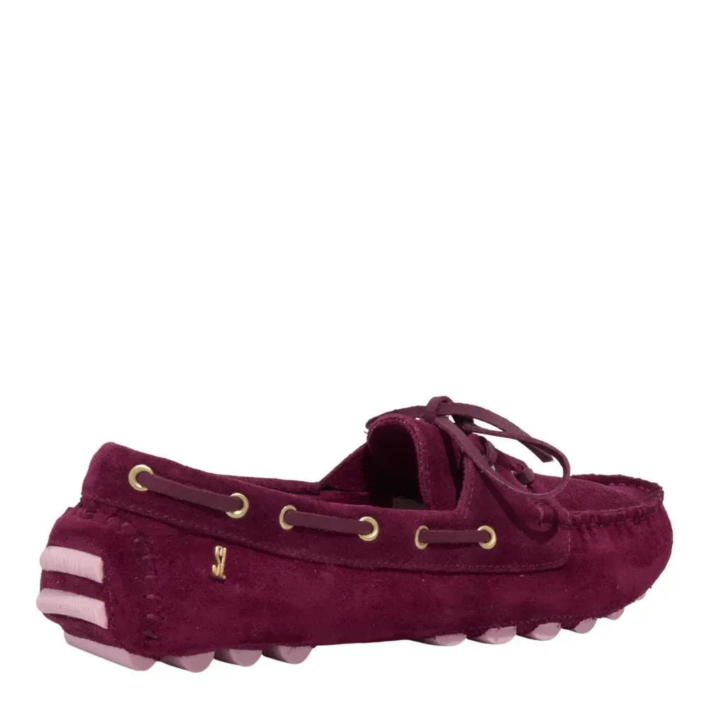 Mocassim Couro Camurça Roxo Berry - vista 3 de 4