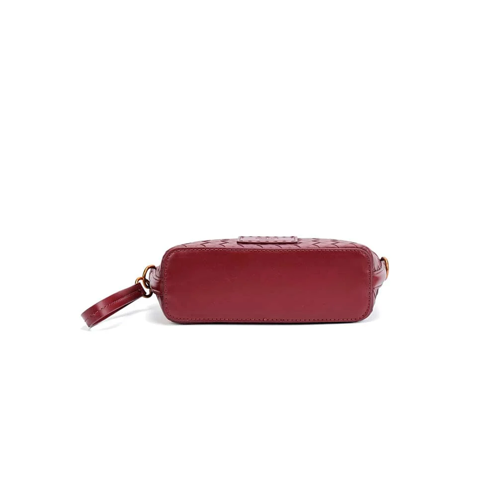 Bolsa Clutch Tressê Roxo Berry Alça Transversal - vista 4 de 5