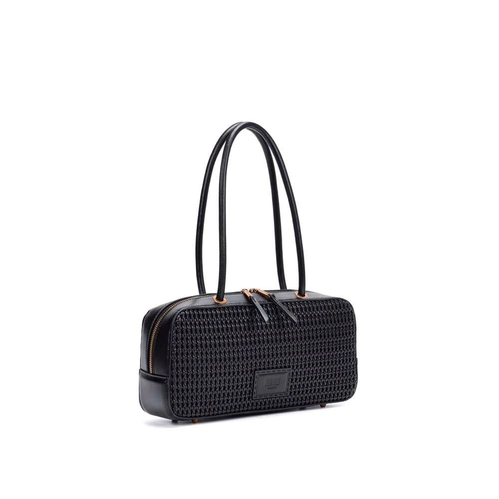 Bolsa Tressê Preta Alça De Ombro - vista 2 de 5