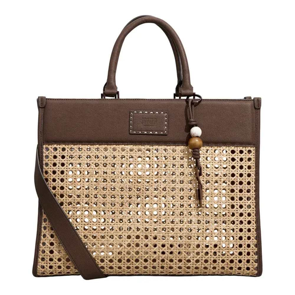 Bolsa Tote Grande Material Canvas Marrom Dark Alça Dupla - vista 1 de 7