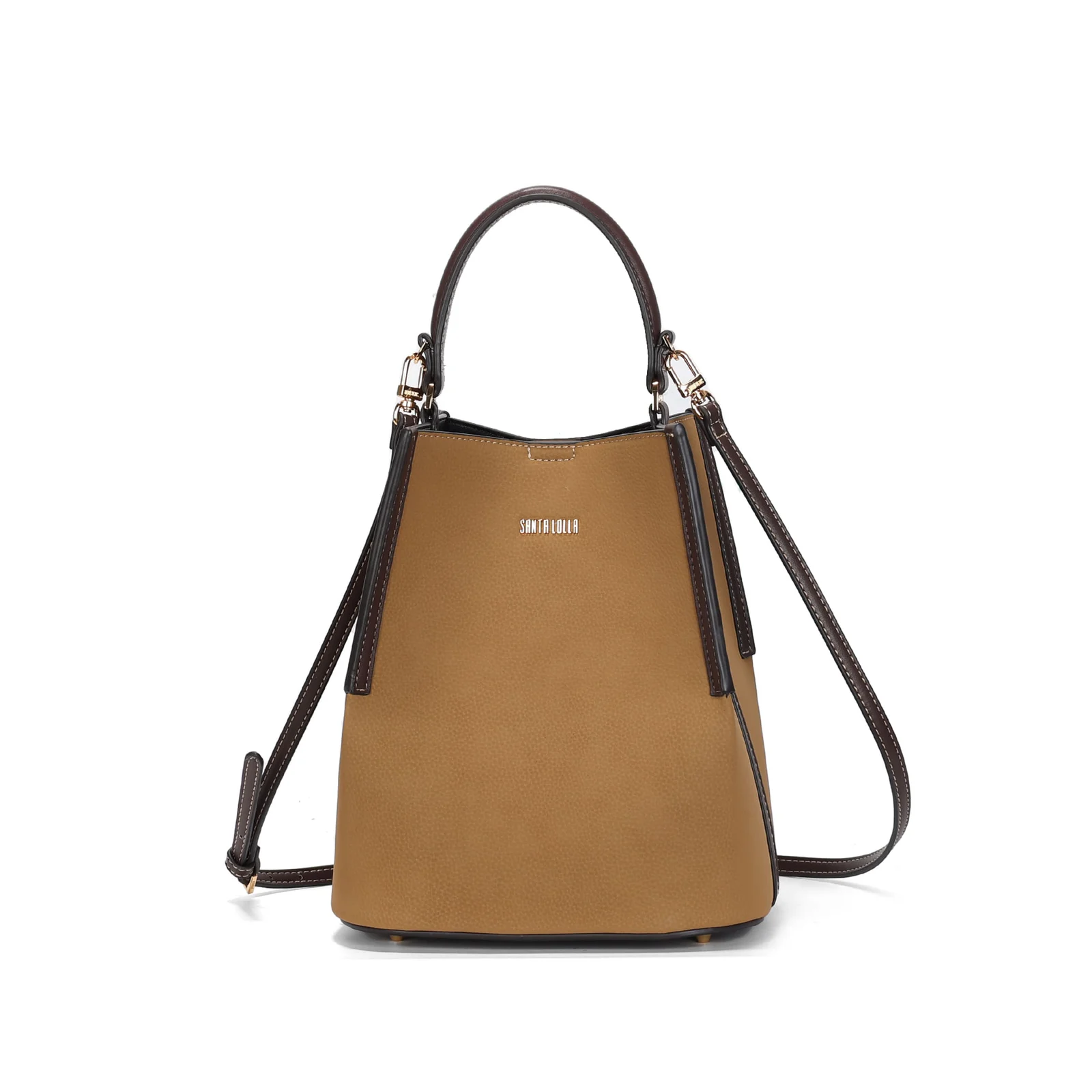 Bolsa Bucket Nobuck Marrom Alça Dupla - vista 1 de 3