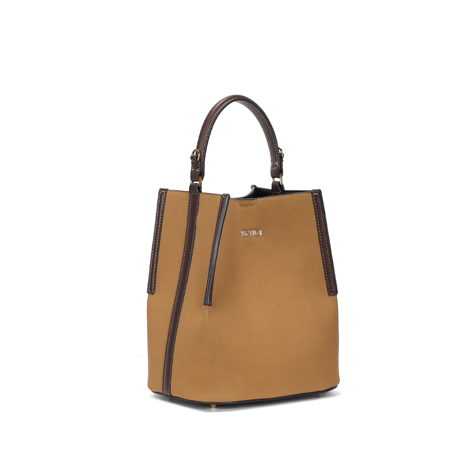 Bolsa Bucket Nobuck Marrom Alça Dupla - vista 2 de 3