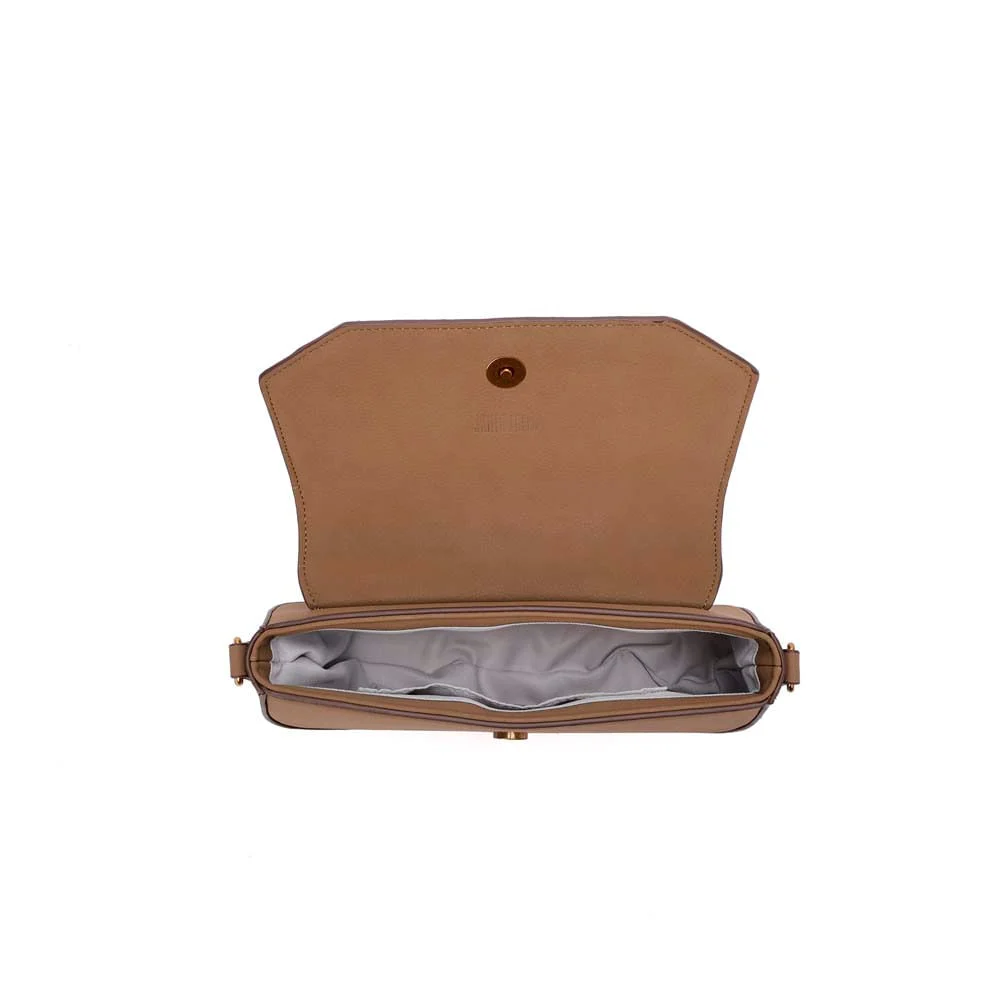 Bolsa Baguete Média Nobuck Marrom Fog Alça De Ombro - vista 5 de 5