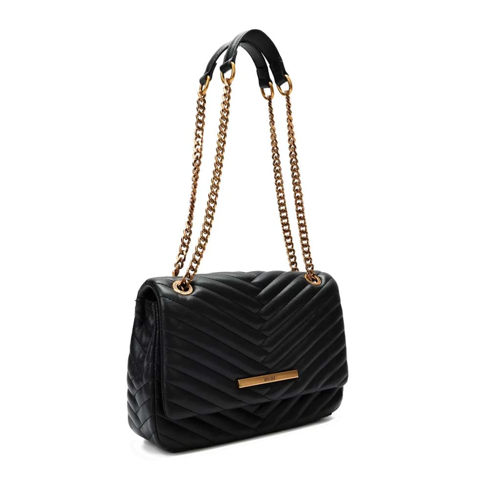 Bolsa Soft Preta Alça De Ombro Corrente - vista 2 de 7