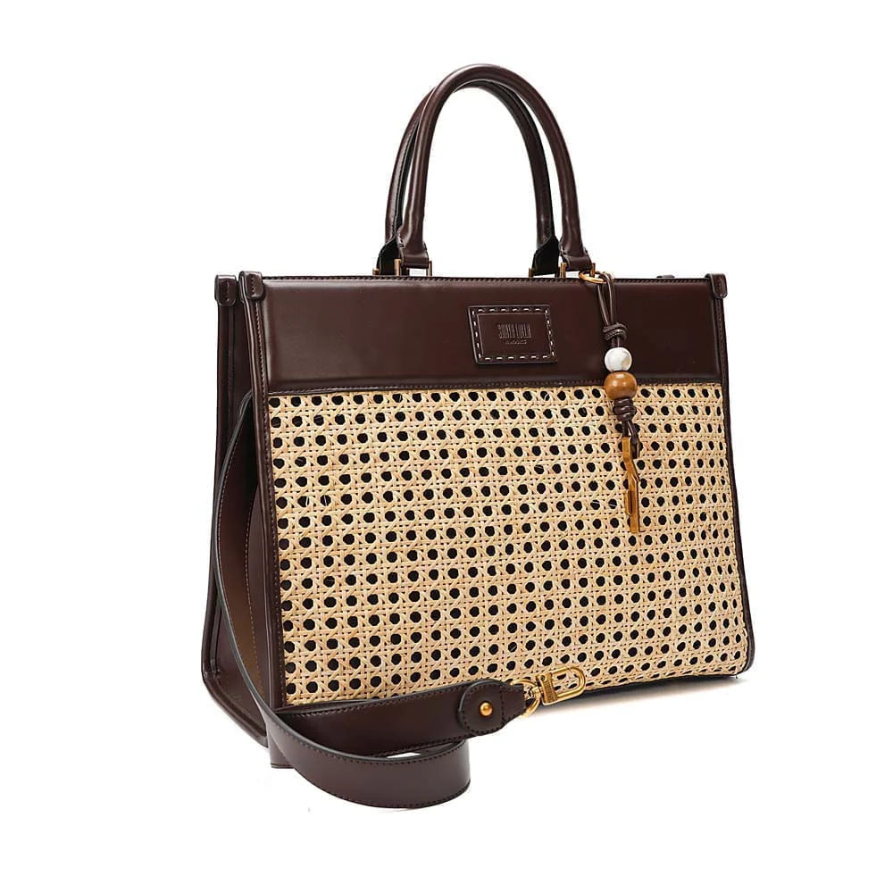 Bolsa Tote Grande Soft Marrom Dark Alça Dupla - vista 3 de 9