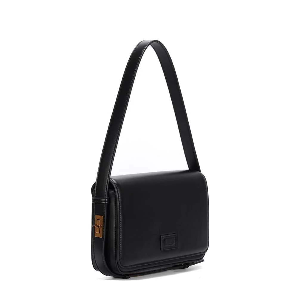 Bolsa Soft Preta Alça De Ombro - vista 3 de 4
