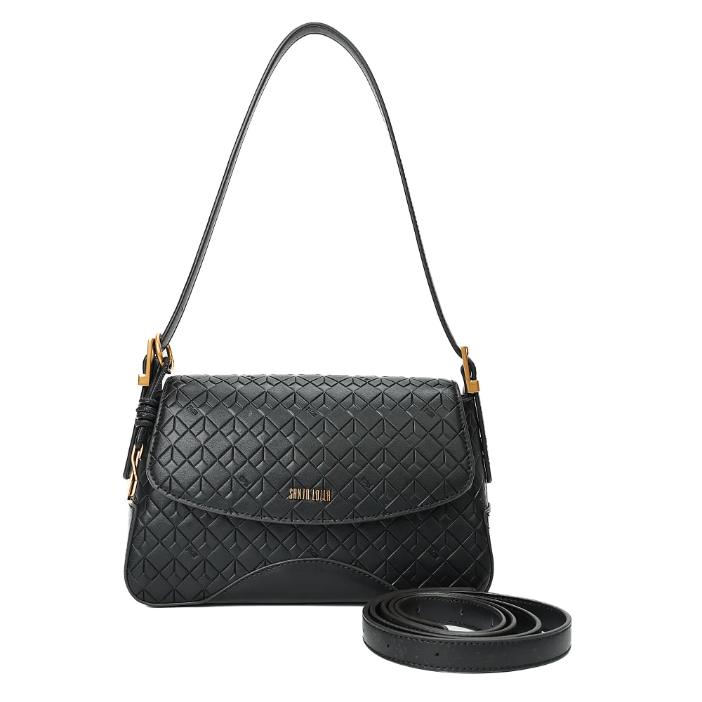 Bolsa Média Soft Cubos Preto Alça De Ombro - vista 1 de 7