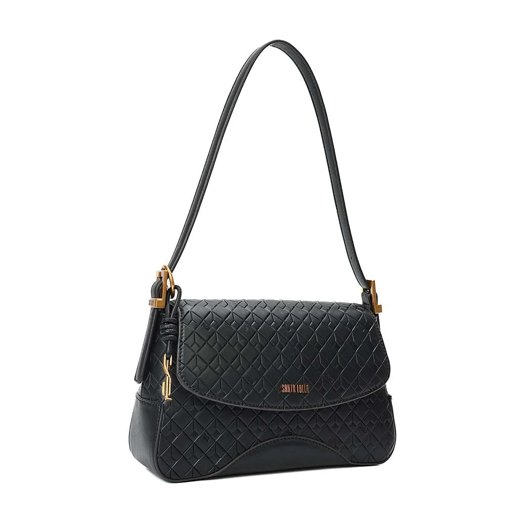 Bolsa Média Soft Cubos Preto Alça De Ombro - vista 2 de 7