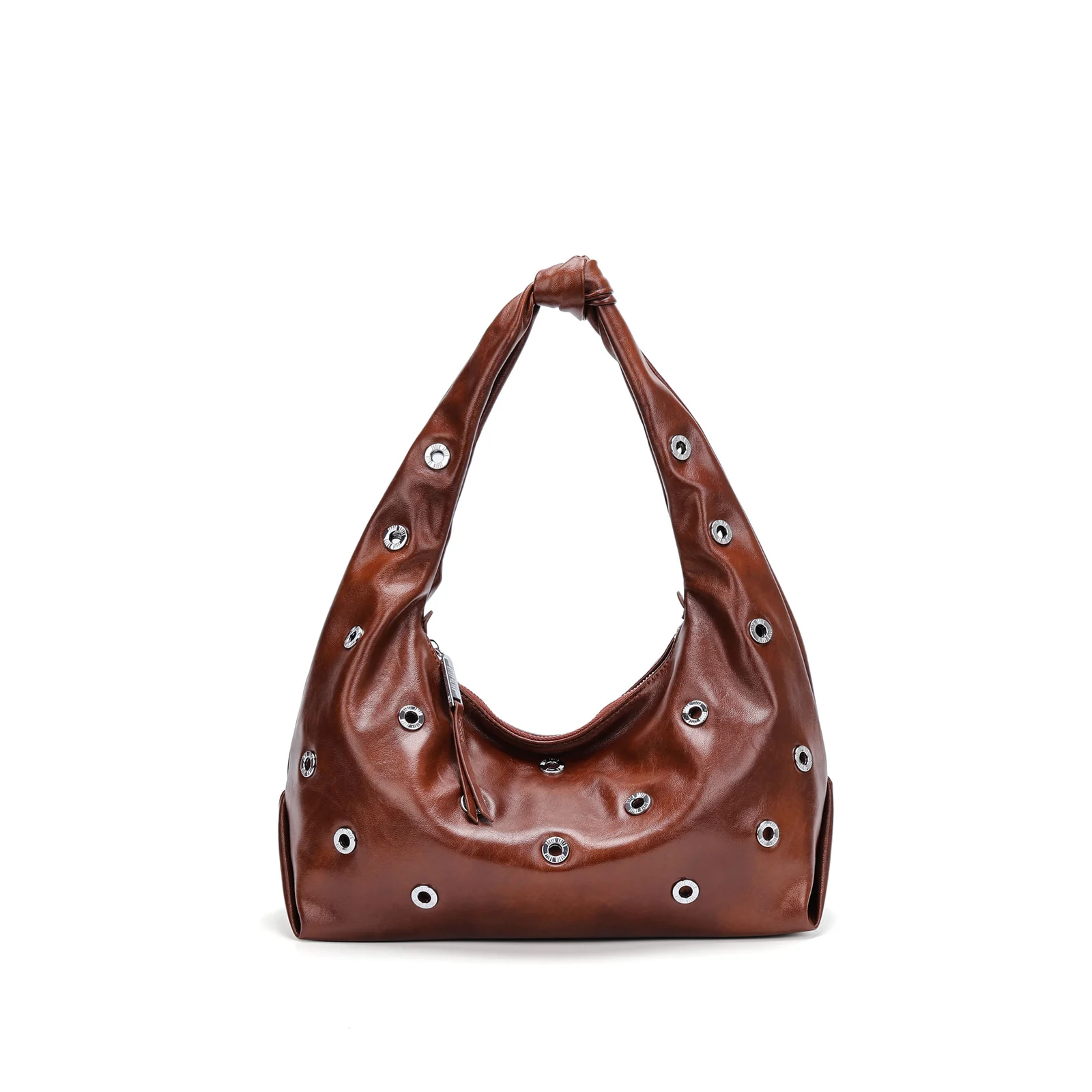 Bolsa Hobo Ilhós Soft Marrom Terracota Alça De Ombro - vista 1 de 5
