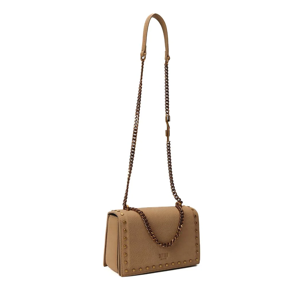 Bolsa Pequena Soft Bege Alça De Ombro Corrente - vista 2 de 7